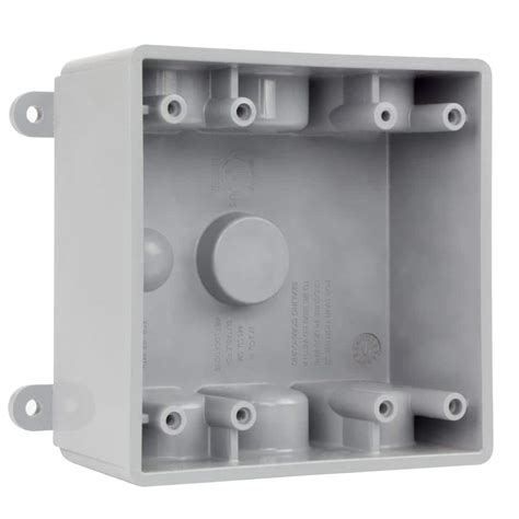 exterior electrical outlet box 2-gang|double gang weatherproof outlet box.